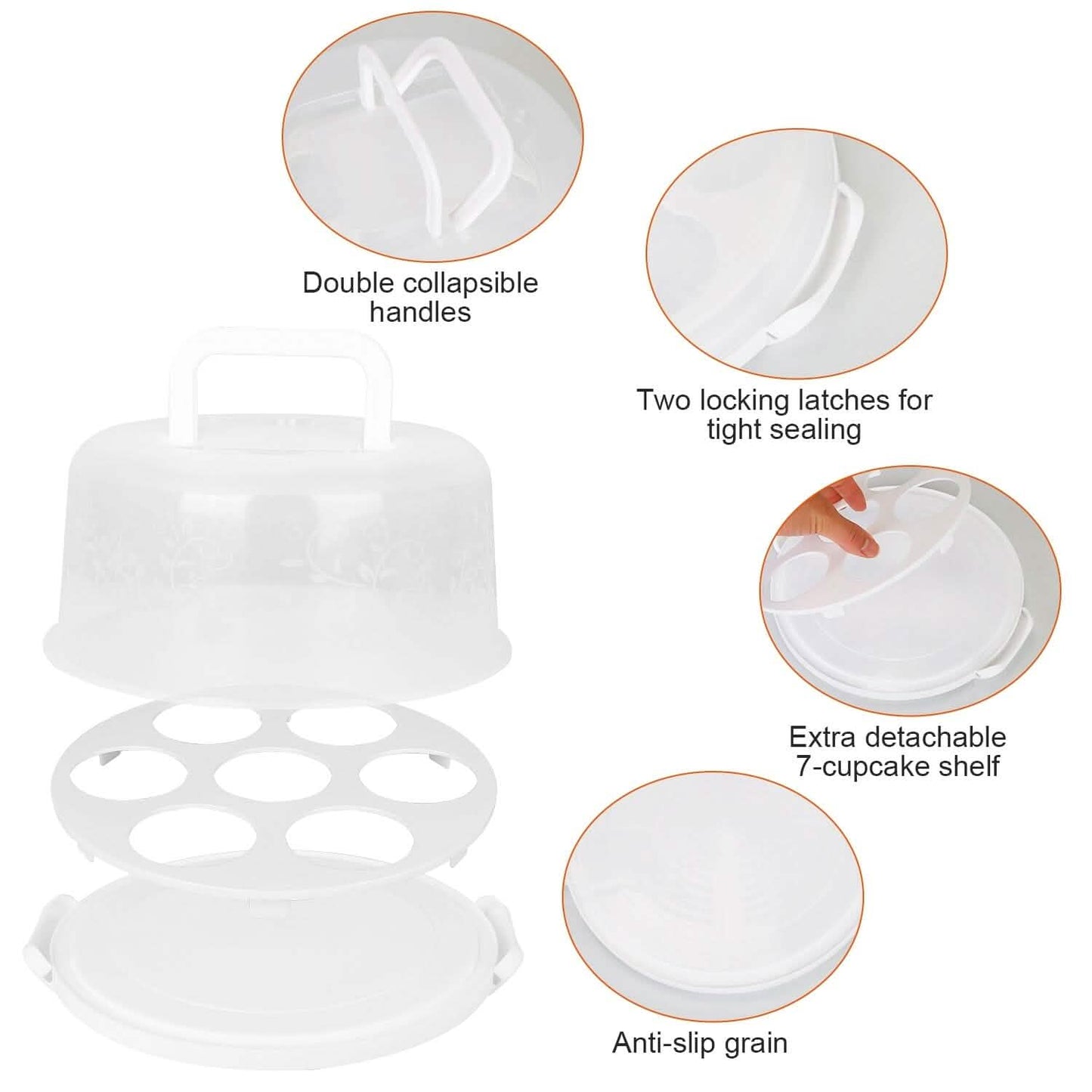 10" Cake Storage Container with Handle Plastic Cake Box DailySale