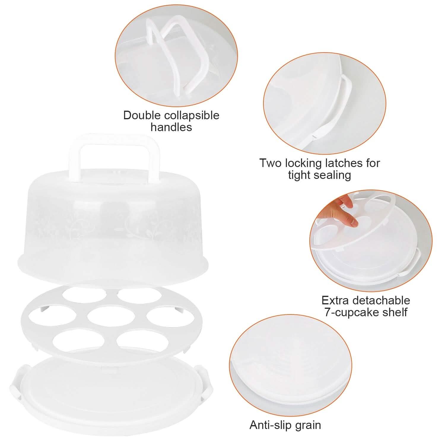 10" Cake Storage Container with Handle Plastic Cake Box DailySale