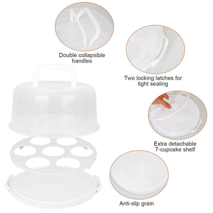 10" Cake Storage Container with Handle Plastic Cake Box DailySale
