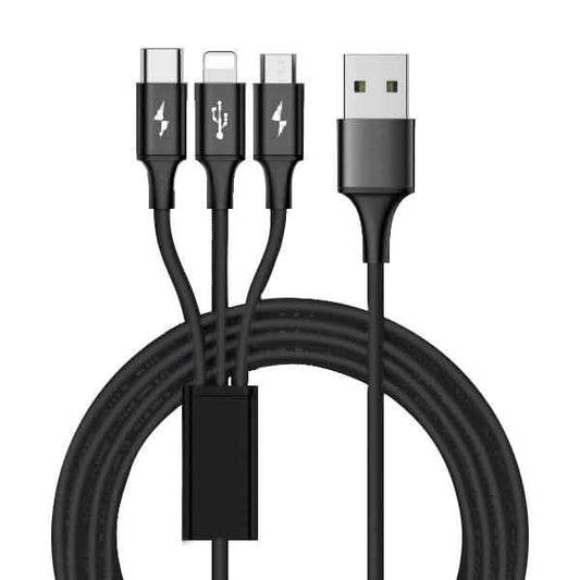 10 Foot High Speed 3-in-1 Lightning Micro & USB-C Charging Cable DailySale