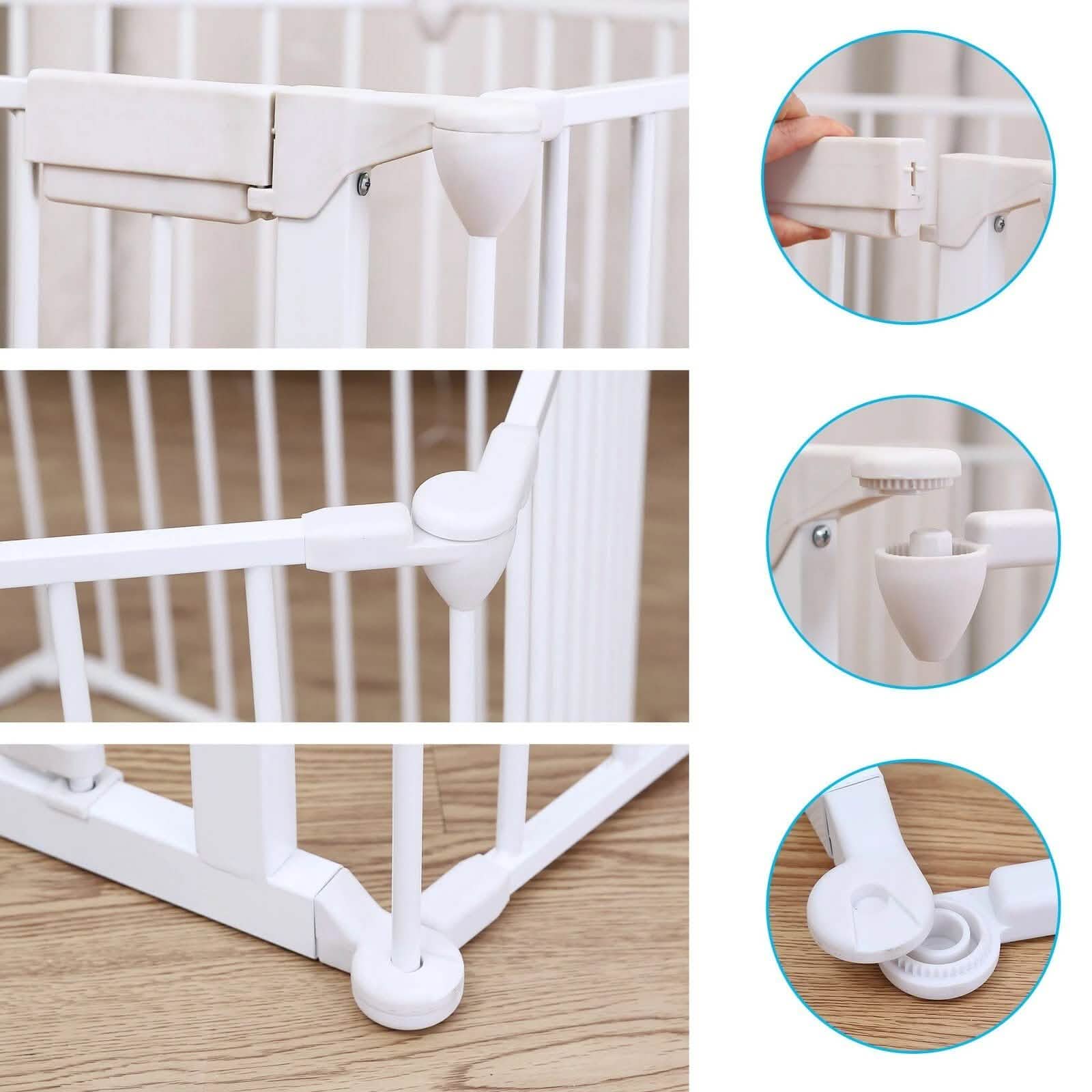 10 ft Wide Baby Gate Playard Satey Rail Fence Barrier Room Divider 5 Panels DailySale
