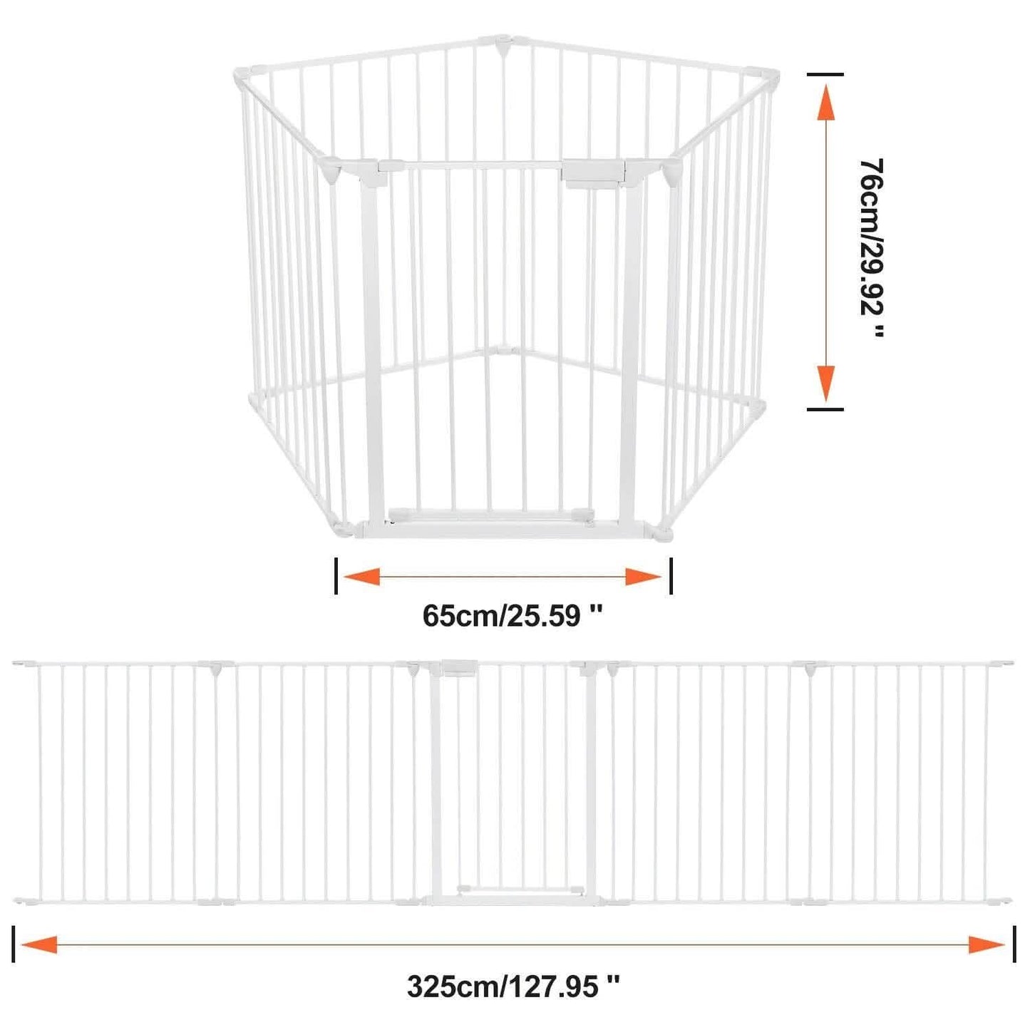 10 ft Wide Baby Gate Playard Satey Rail Fence Barrier Room Divider 5 Panels DailySale