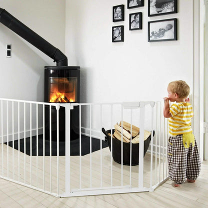 10 ft Wide Baby Gate Playard Satey Rail Fence Barrier Room Divider 5 Panels DailySale