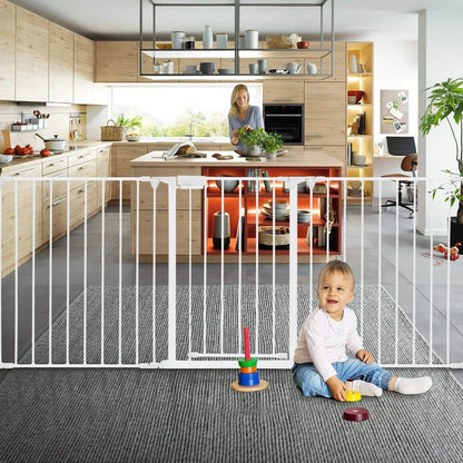 10 ft Wide Baby Gate Playard Satey Rail Fence Barrier Room Divider 5 Panels DailySale