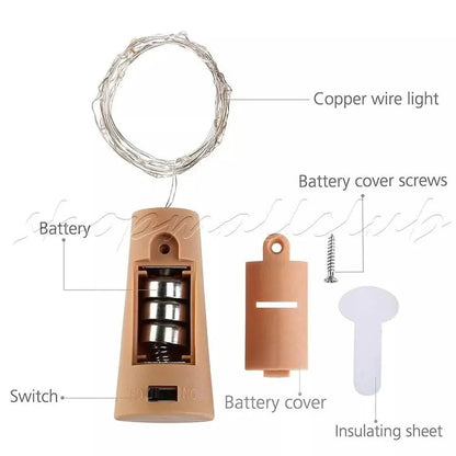 10-Pack: 20LEDs Wine Bottle Light Cork Shaped String Fairy Wire Night Light DailySale