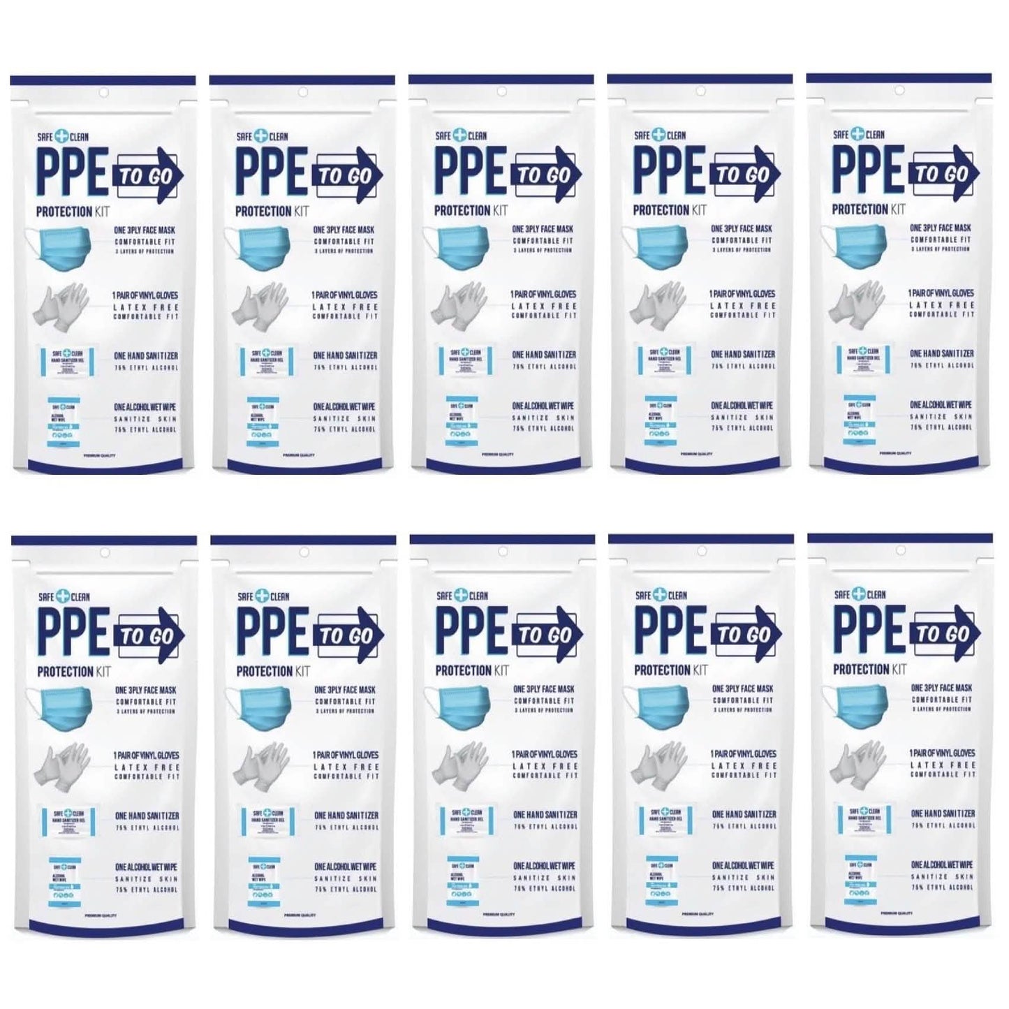 10-Pack: All-In-One Personal Protection Kit To Go DailySale