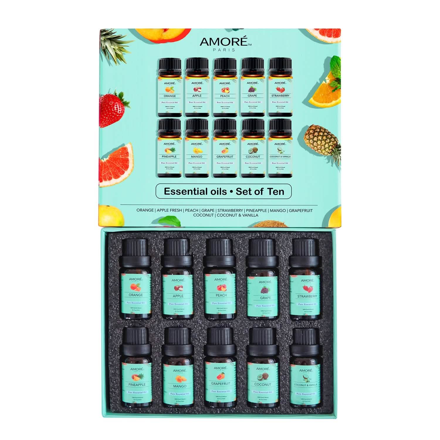 10-Pack: Fruity Fragrance Premium Aromatherapy Diffuser Oils Set For Candle & Soap Making DailySale