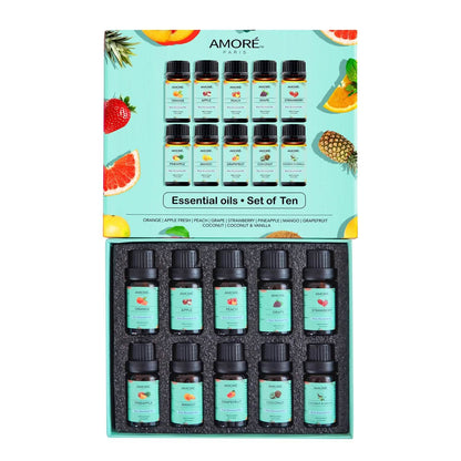 10-Pack: Fruity Fragrance Premium Aromatherapy Diffuser Oils Set For Candle & Soap Making DailySale