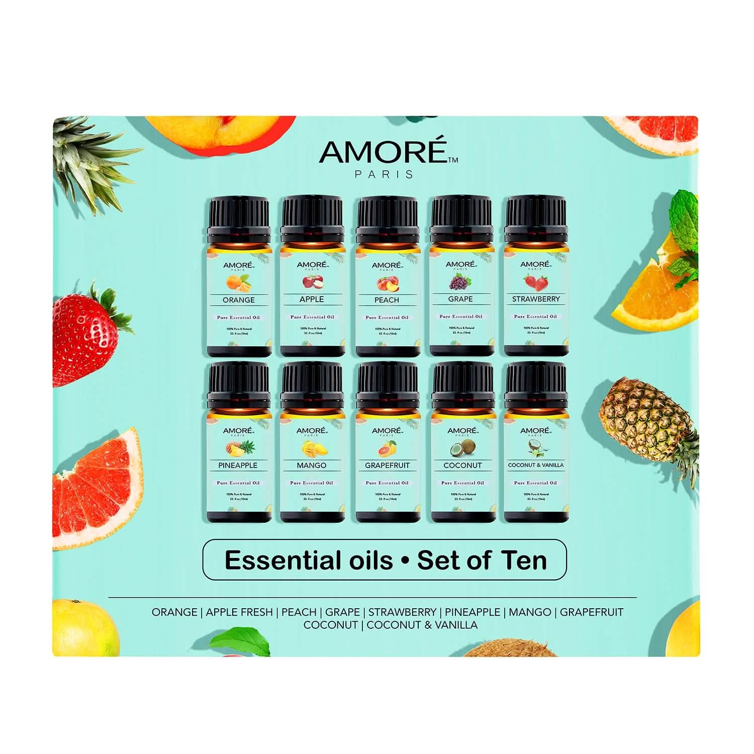 10-Pack: Fruity Fragrance Premium Aromatherapy Diffuser Oils Set For Candle & Soap Making DailySale