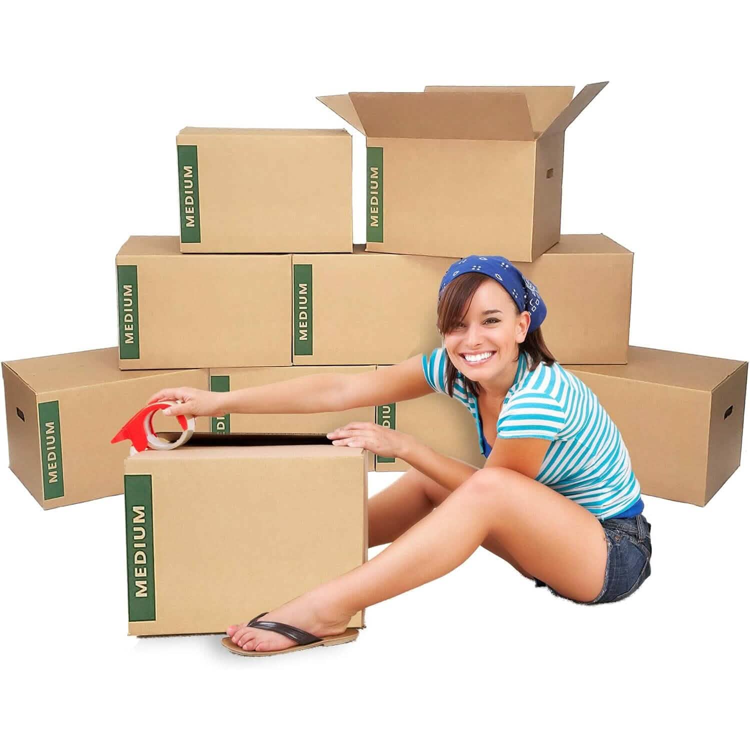 10-Pack: Medium Moving Boxes with Handles  (Refurbished) DailySale