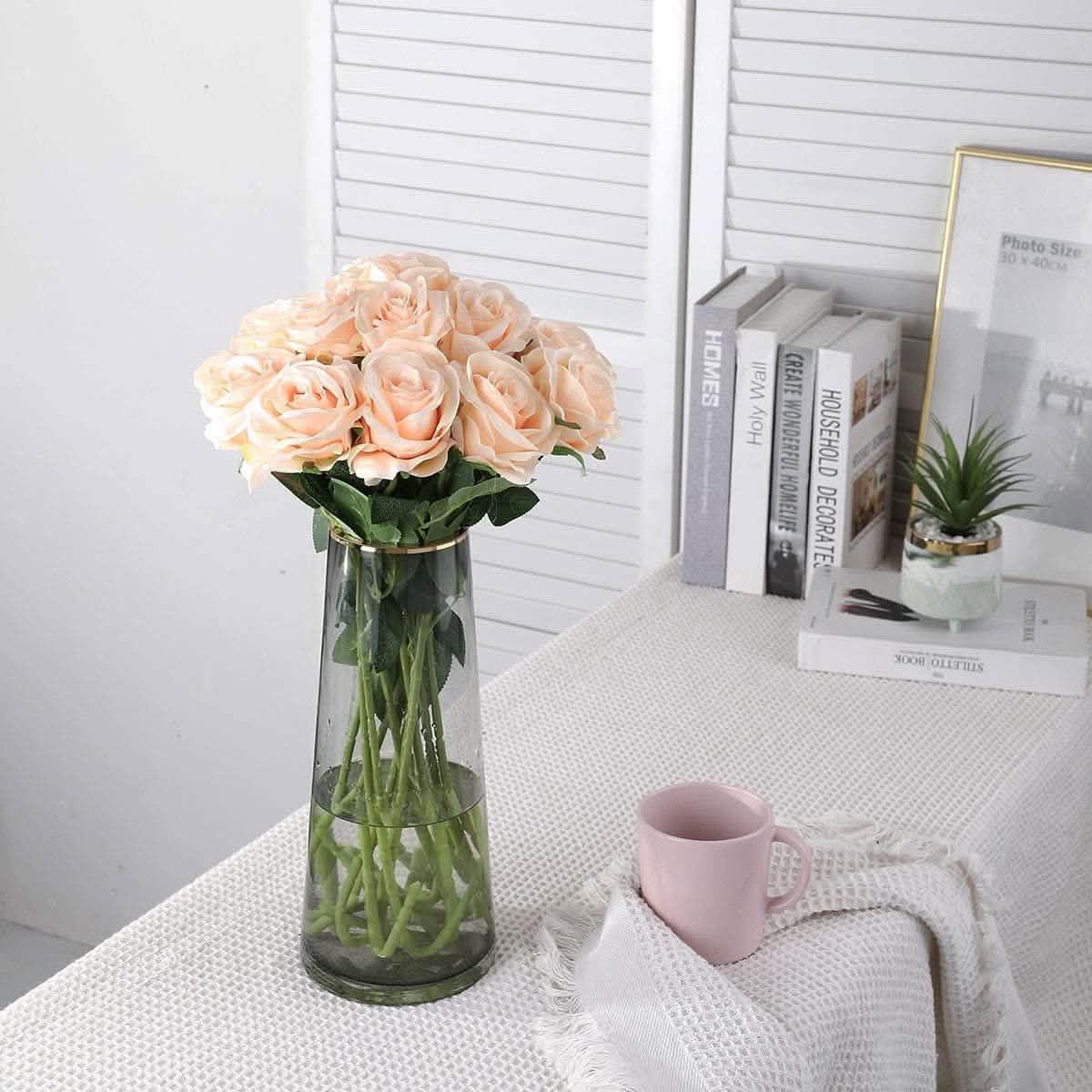 10-Pack: Nubry Artificial Silk Rose Flower Bouquet DailySale