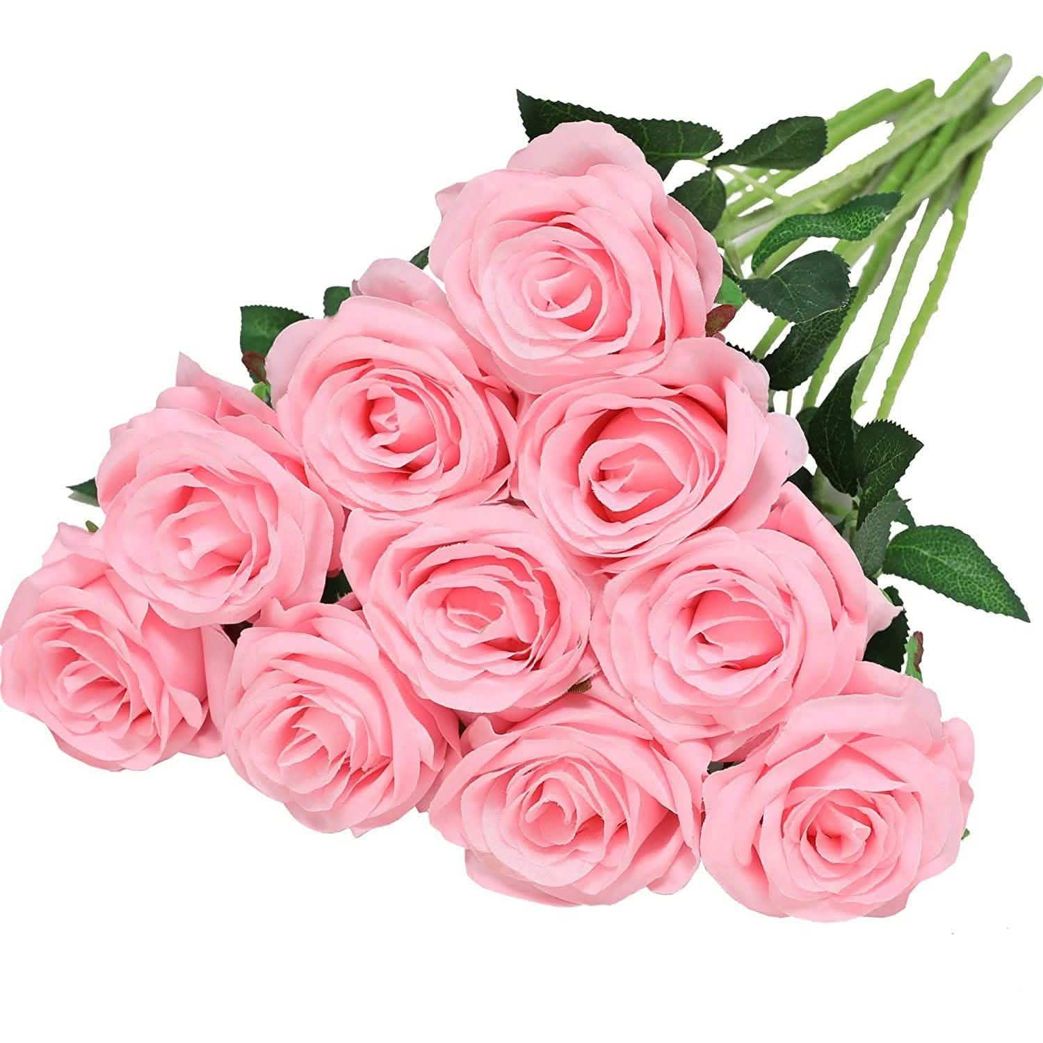 10-Pack: Nubry Artificial Silk Rose Flower Bouquet DailySale