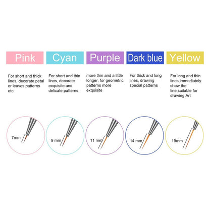 10-Pack: Premium Silicone 3D Nail Art Liner and Brushes Set DailySale