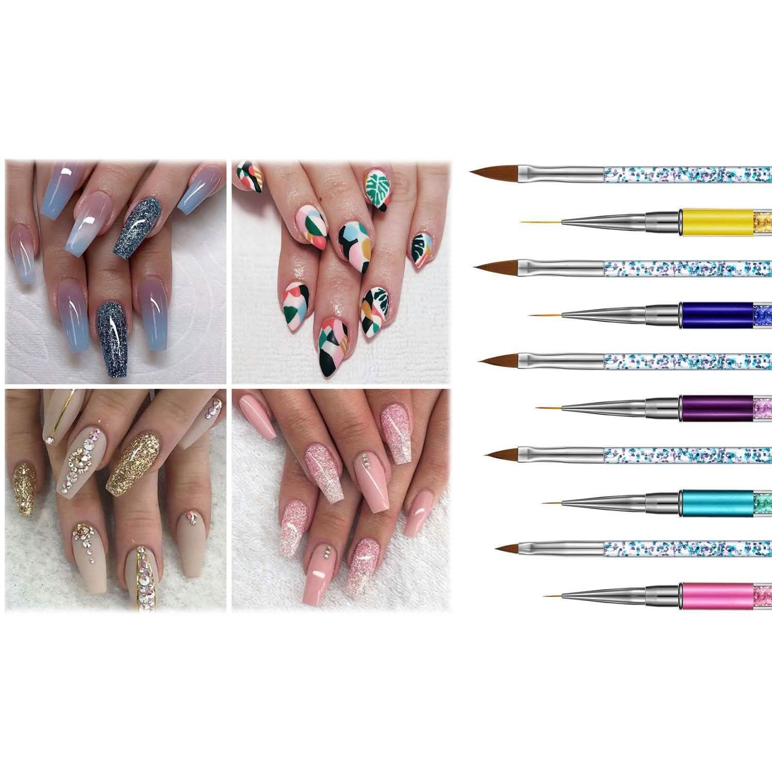 10-Pack: Premium Silicone 3D Nail Art Liner and Brushes Set DailySale