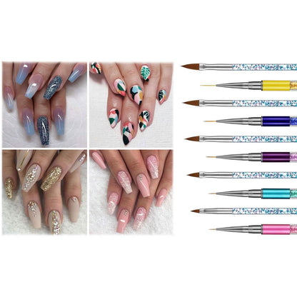 10-Pack: Premium Silicone 3D Nail Art Liner and Brushes Set DailySale