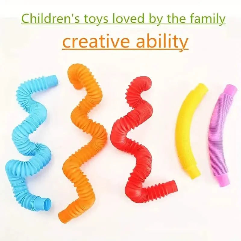 10-Pack: Sensory Pop Plastic Fidget Tubes Toy Set DailySale