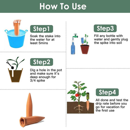 10-Pack: Spikes Teracotta Plant Watering Device DailySale
