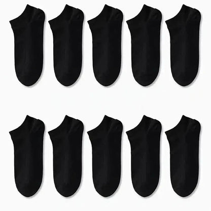10-Pairs: Men's Solid Sport Low Cut Socks, Breathable Sweat-absorbing Comfy Soft Casual Simple Style Socks DailySale