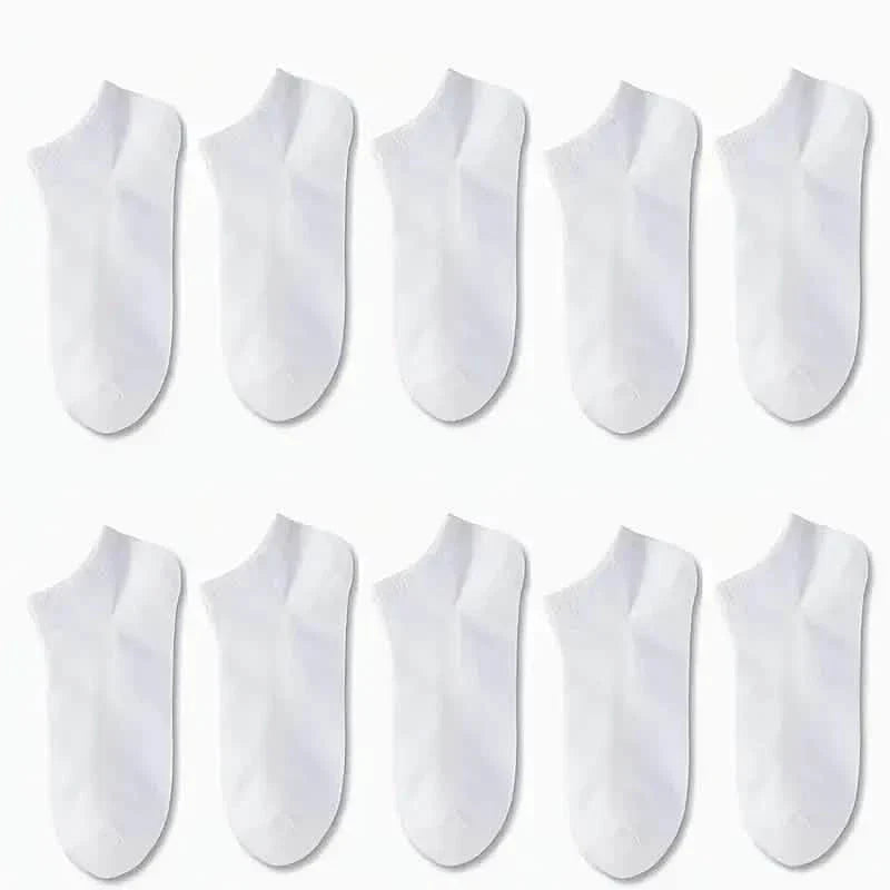 10-Pairs: Men's Solid Sport Low Cut Socks, Breathable Sweat-absorbing Comfy Soft Casual Simple Style Socks DailySale