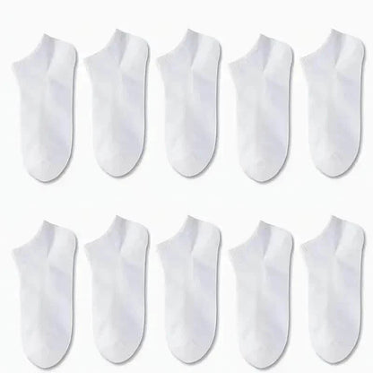 10-Pairs: Men's Solid Sport Low Cut Socks, Breathable Sweat-absorbing Comfy Soft Casual Simple Style Socks DailySale