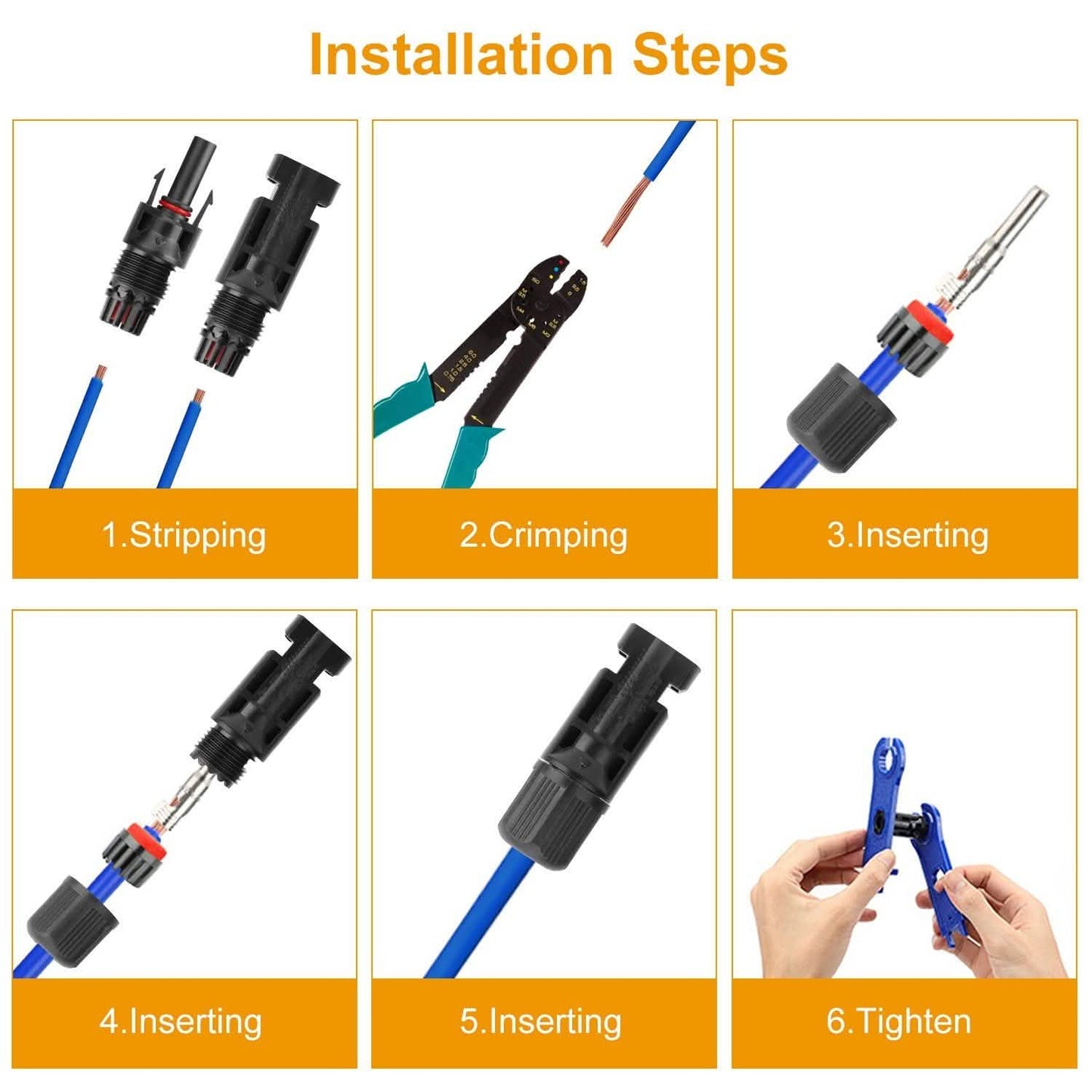 10-Pairs: Solar Panel Connectors DailySale