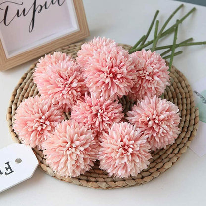 10-Piece: Artificial Flowers Chrysanthemum Ball Flowers Bouquet DailySale