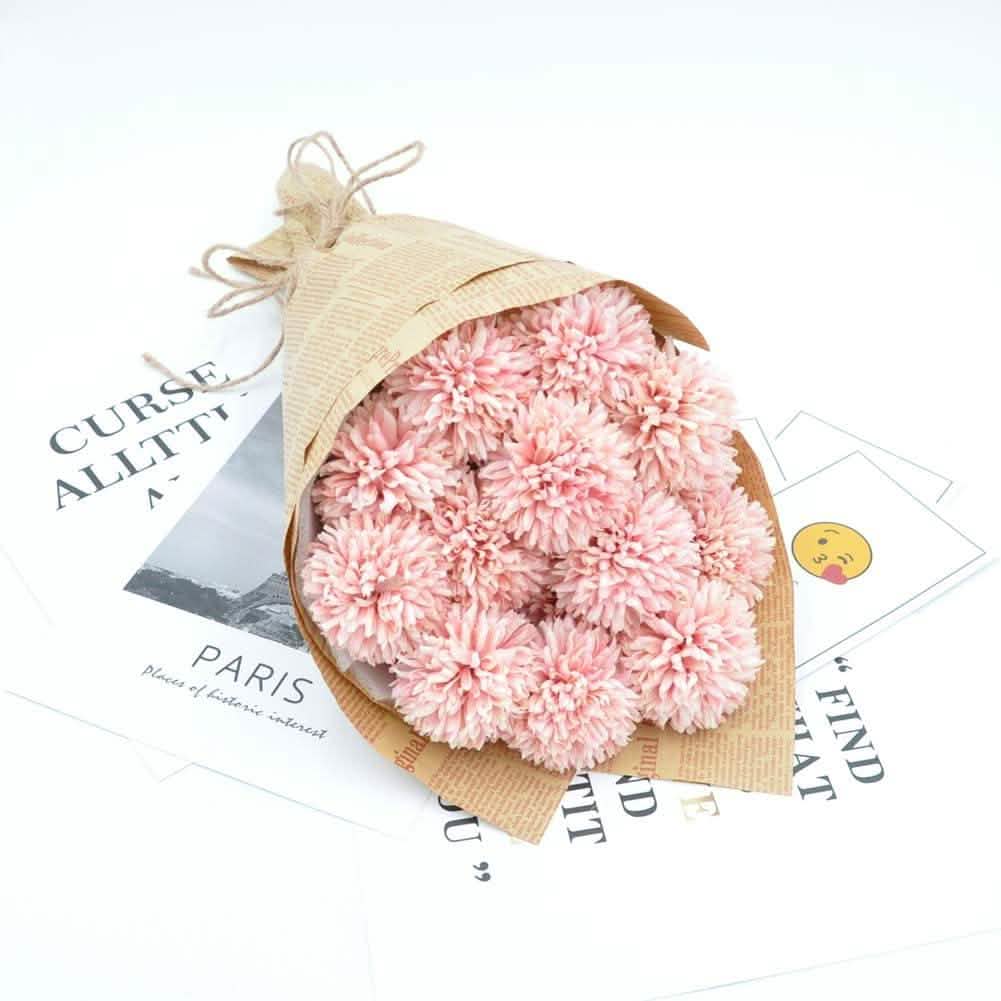 10-Piece: Artificial Flowers Chrysanthemum Ball Flowers Bouquet DailySale