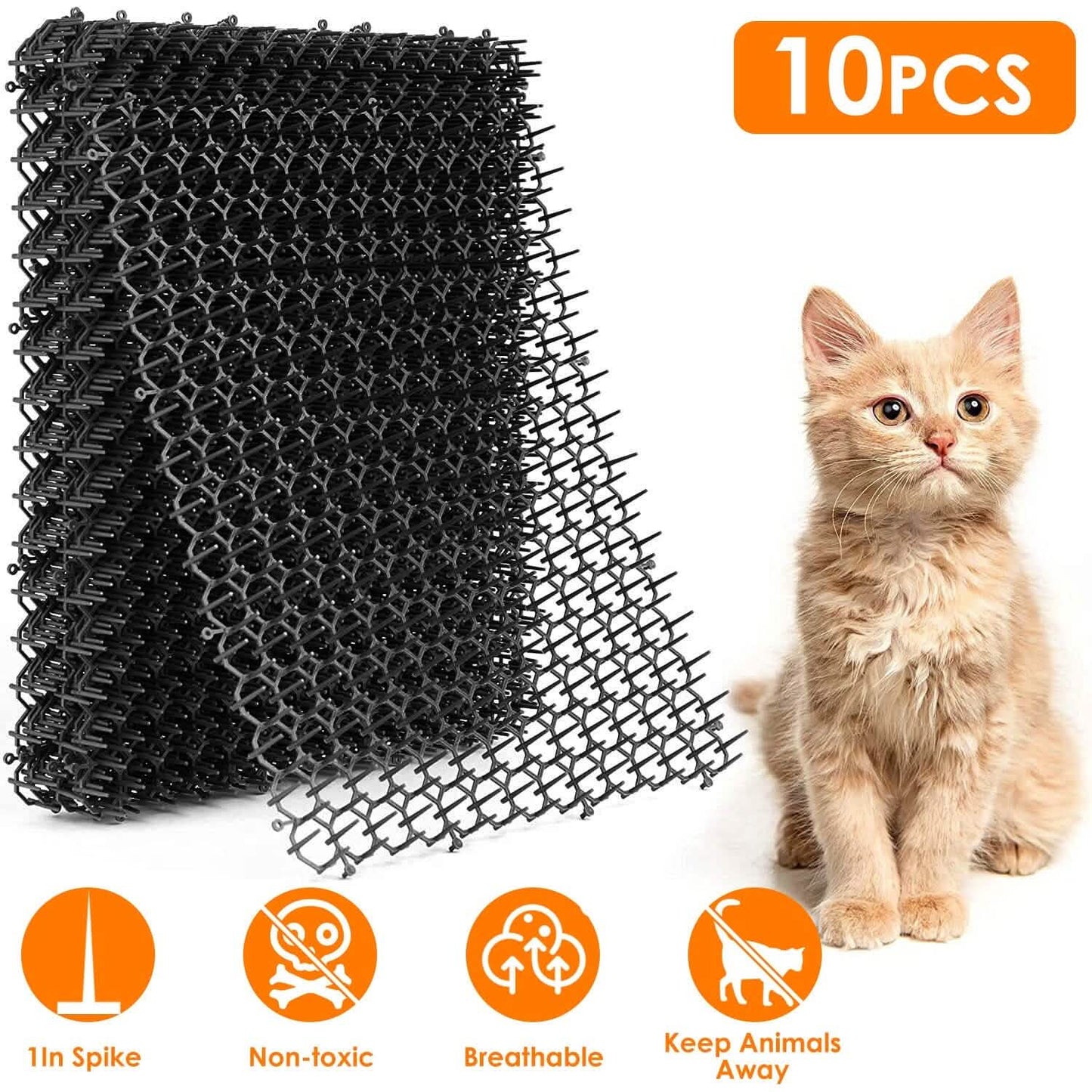 10-Piece: Cat Repellent Scat Mat with Spikes DailySale