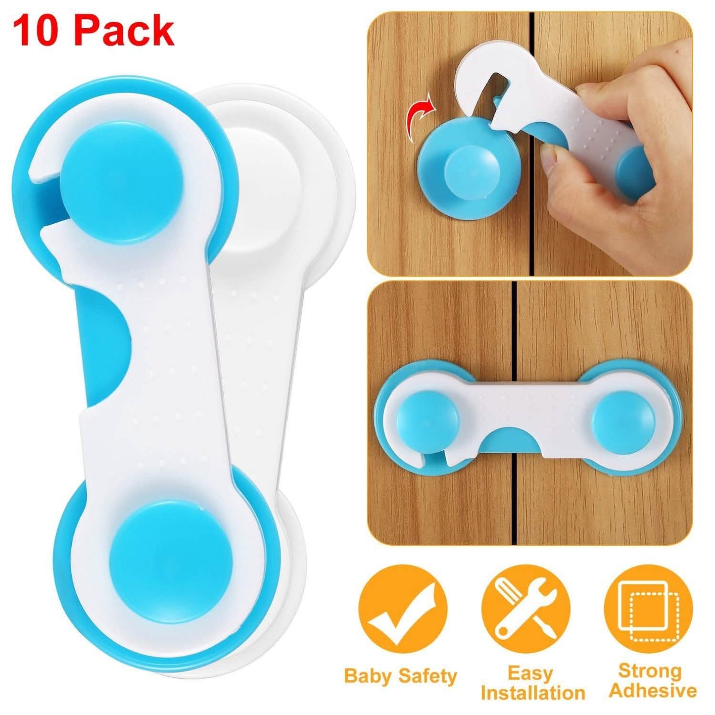 10-Piece: Kids Cabinet Strap Safety Locks DailySale