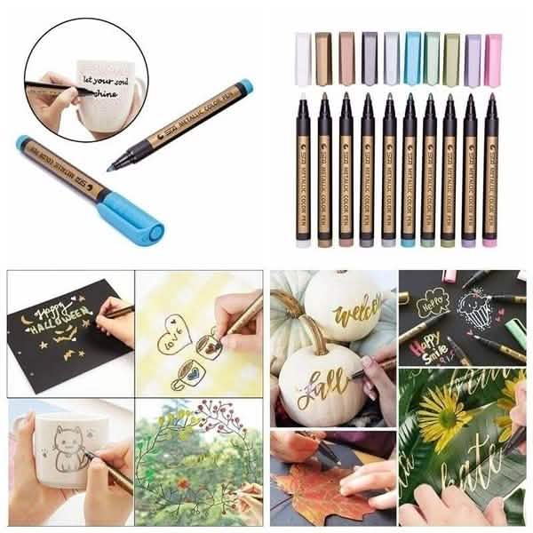10-Piece: Metallic Paint Marker Pen Permanent DailySale