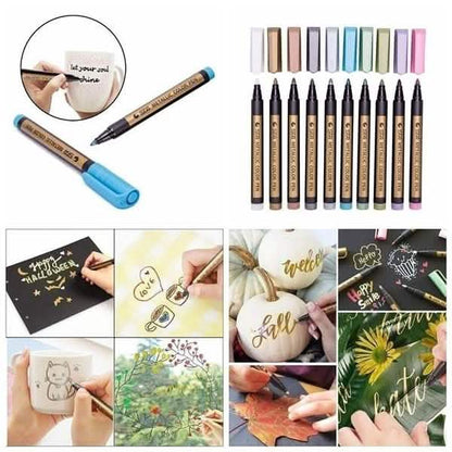 10-Piece: Metallic Paint Marker Pen Permanent DailySale