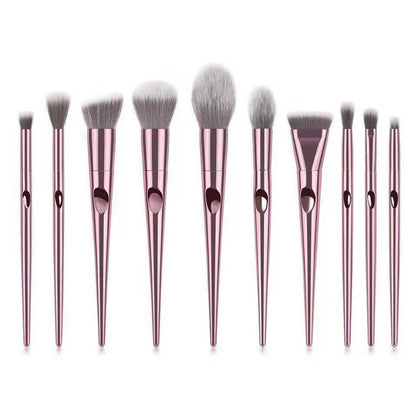 10-Piece: Metallic Premium Cosmetic Makeup Brushes Set DailySale