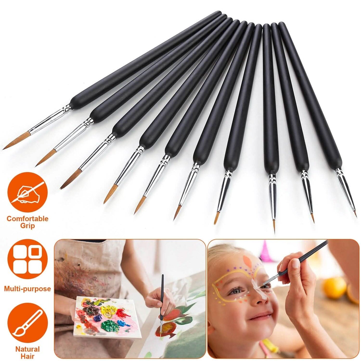 10-Piece: Miniature Detail Paint Brush Set DailySale