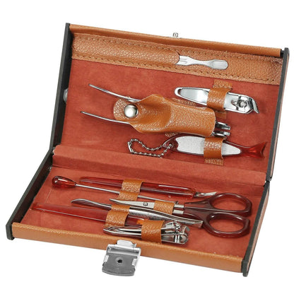 10-Piece: Pedicure, Manicure and Grooming Kit with Leather Case DailySale