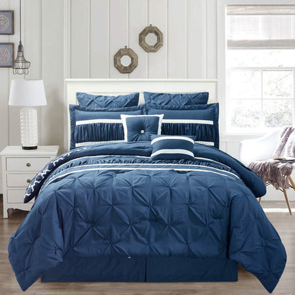 10-Piece Set: Kensie Hotel Quality Pintucked Oversized Comforter Set DailySale
