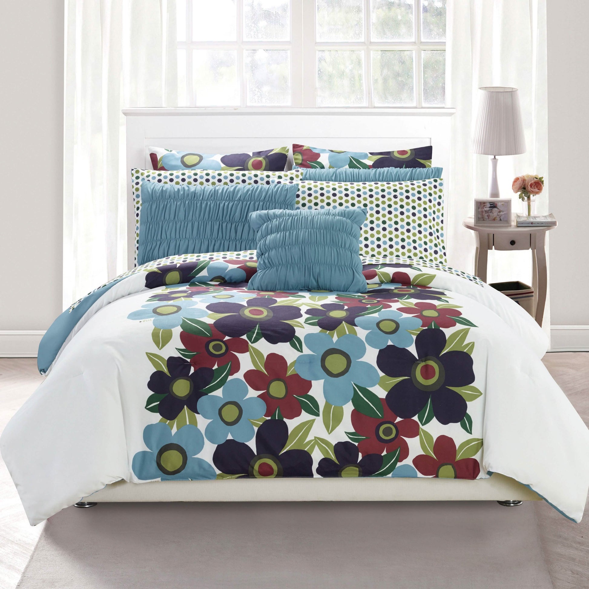 10-Piece Set: Queen Oversized Floral Comforter Set DailySale
