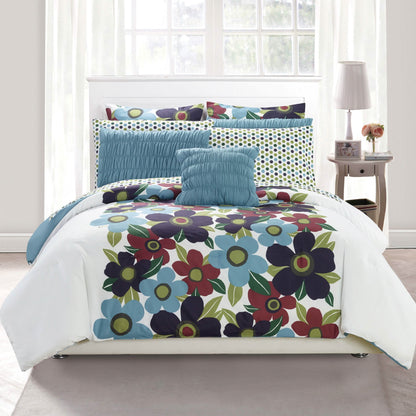 10-Piece Set: Queen Oversized Floral Comforter Set DailySale