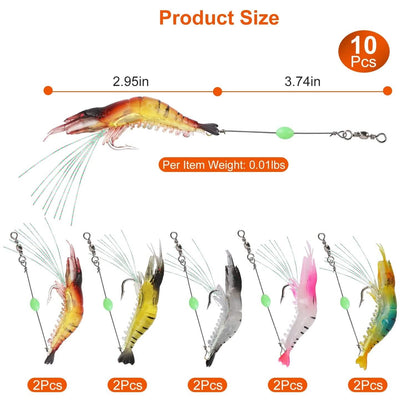 10-Piece: Silicon Shrimp Bait Set DailySale