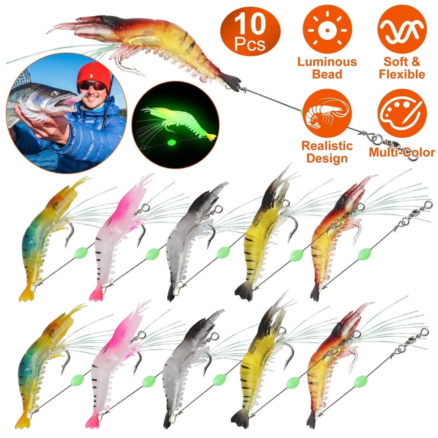 10-Piece: Silicon Shrimp Bait Set DailySale