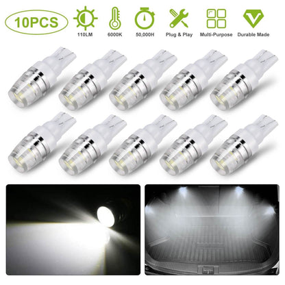10-Piece: Xenon White Wedge Base LED Bulbs DailySale
