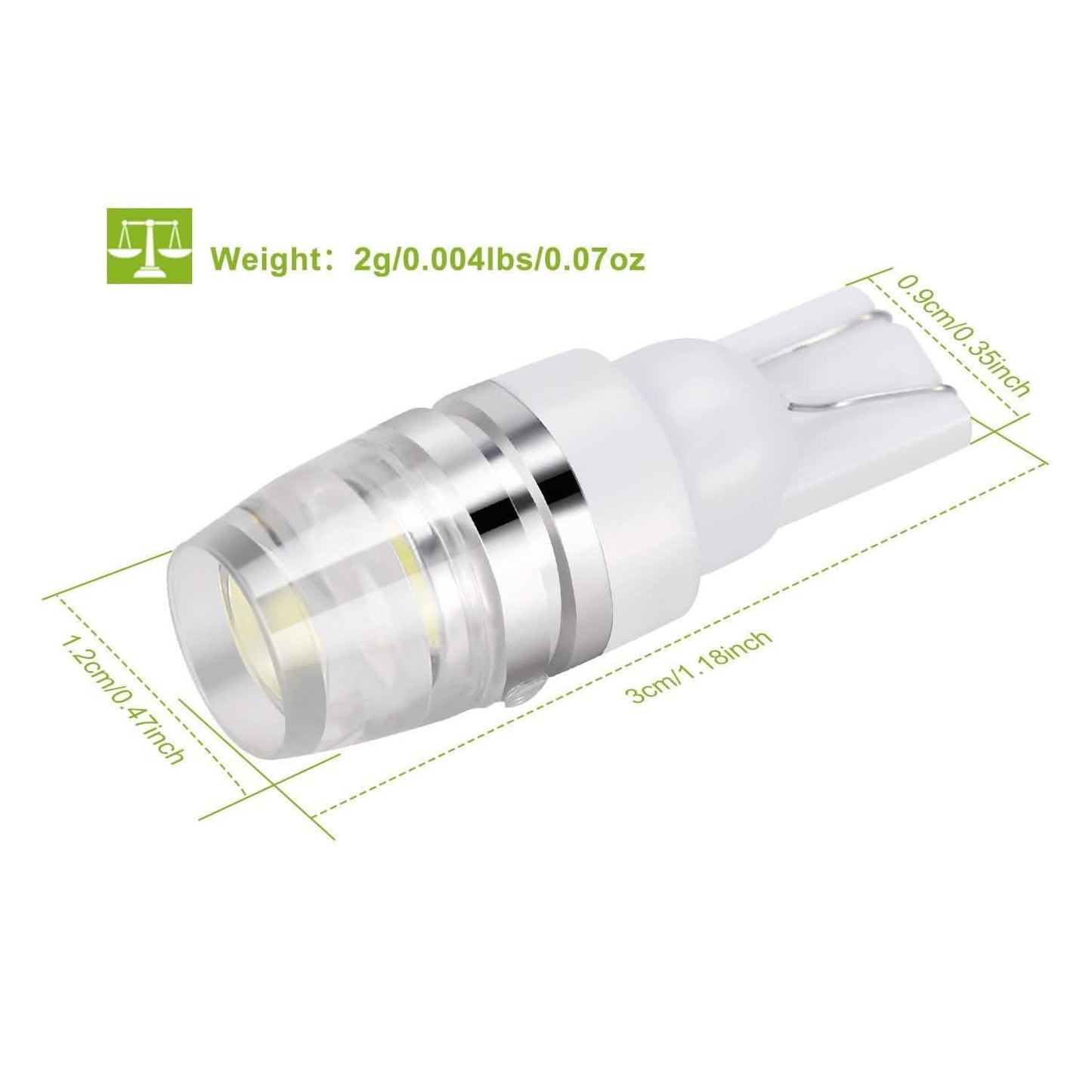 10-Piece: Xenon White Wedge Base LED Bulbs DailySale