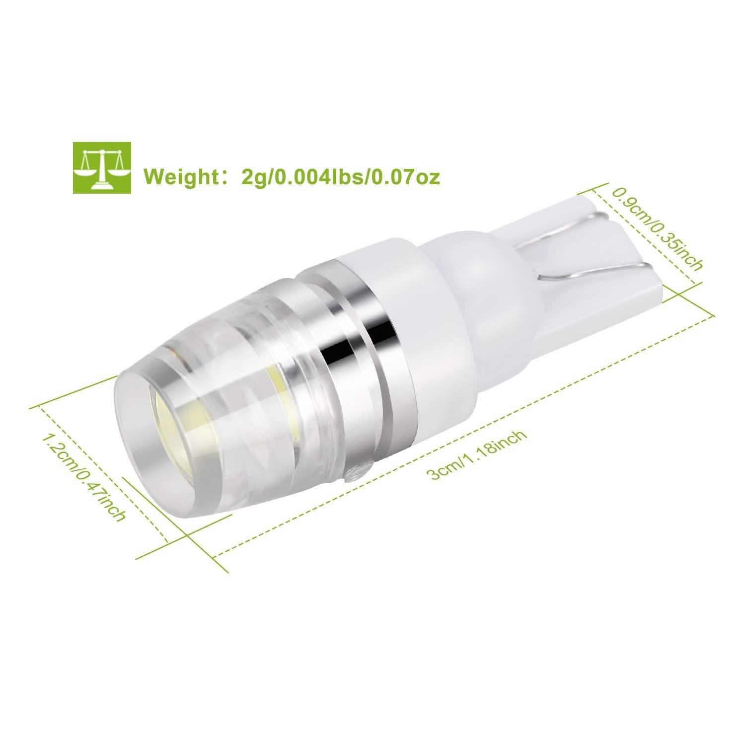 10-Piece: Xenon White Wedge Base LED Bulbs DailySale