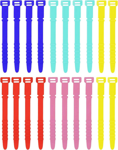 10-Pieces: 4.5 Inch Reusable Wire Ties Cord Organizer Straps Elastic Silicone Cord Organizer DailySale