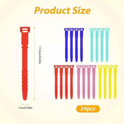 10-Pieces: 4.5 Inch Reusable Wire Ties Cord Organizer Straps Elastic Silicone Cord Organizer DailySale