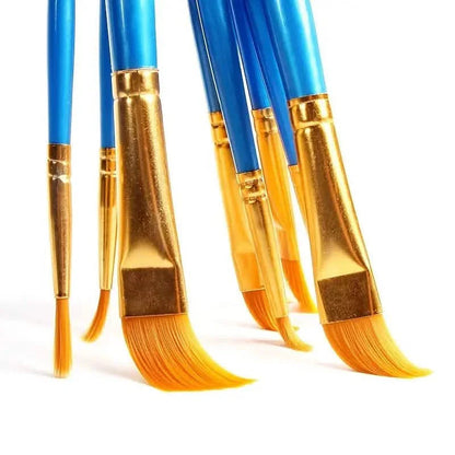 10-Pieces: Artist Paintbrush Nylon Round Pointed Flat Head Set DailySale