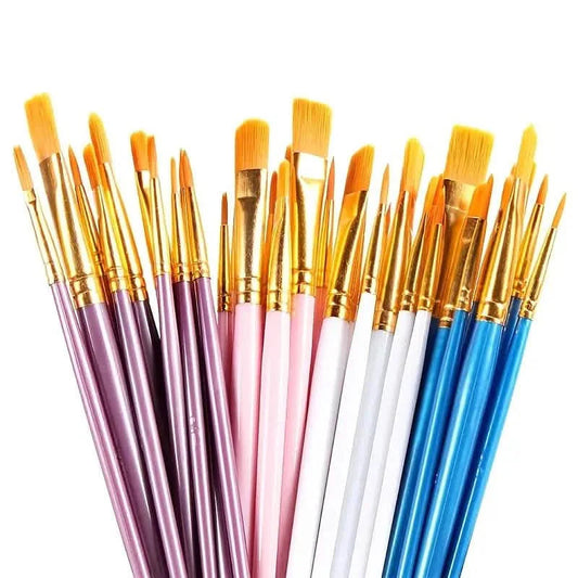 10-Pieces: Artist Paintbrush Nylon Round Pointed Flat Head Set DailySale