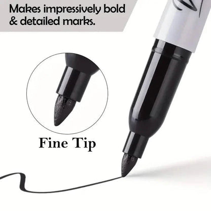 10-Pieces: Black Permanent Markers Fine Tip DailySale