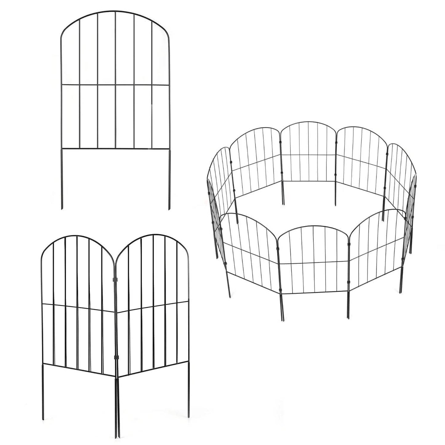 10-Pieces: Decorative Garden Fence Rustproof Iron Wire Arched Fence DailySale