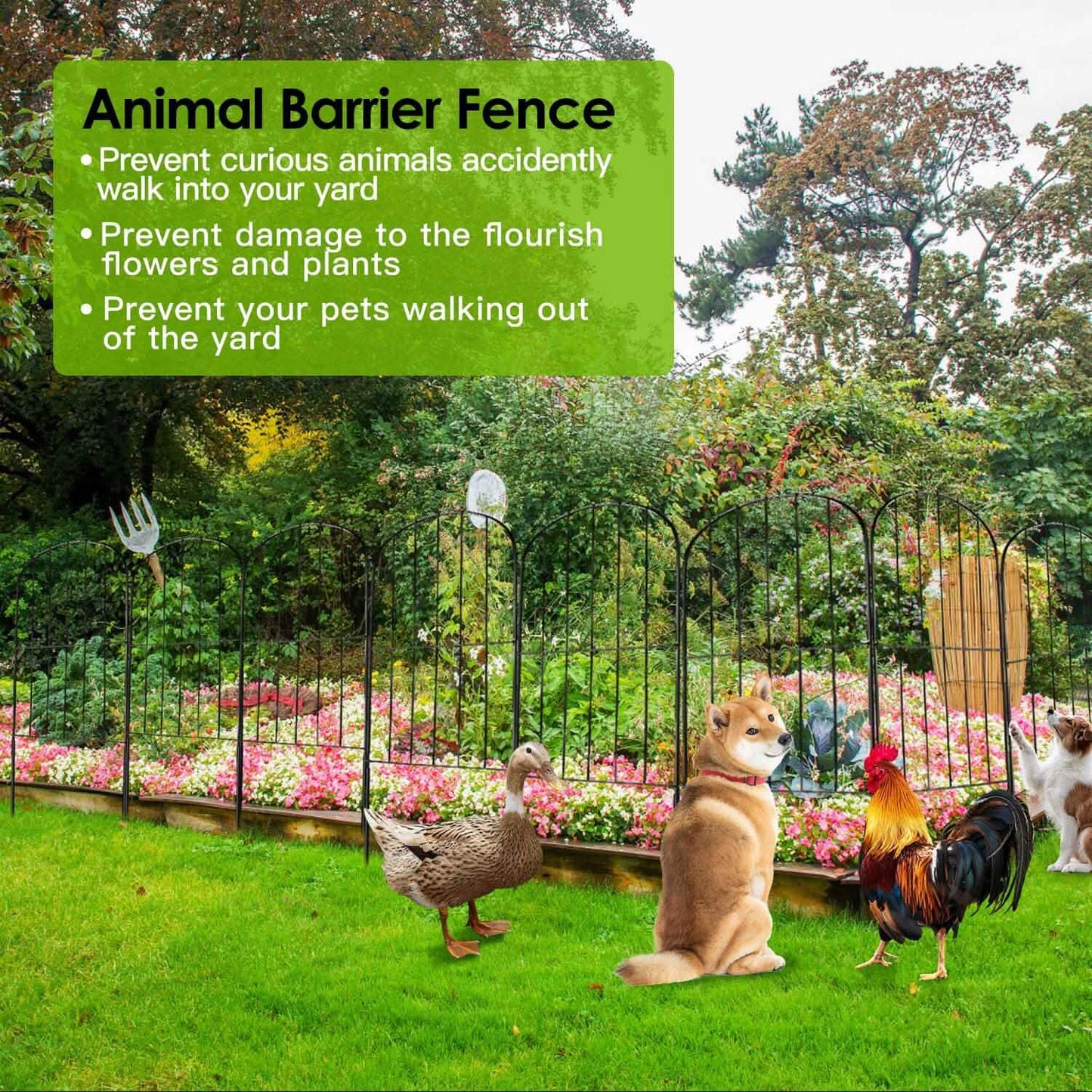 10-Pieces: Decorative Garden Fence Rustproof Iron Wire Arched Fence DailySale