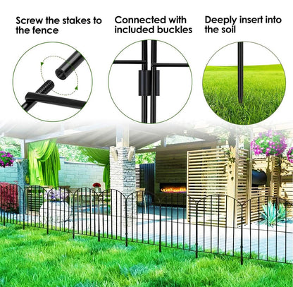 10-Pieces: Decorative Garden Fence Rustproof Iron Wire Arched Fence DailySale